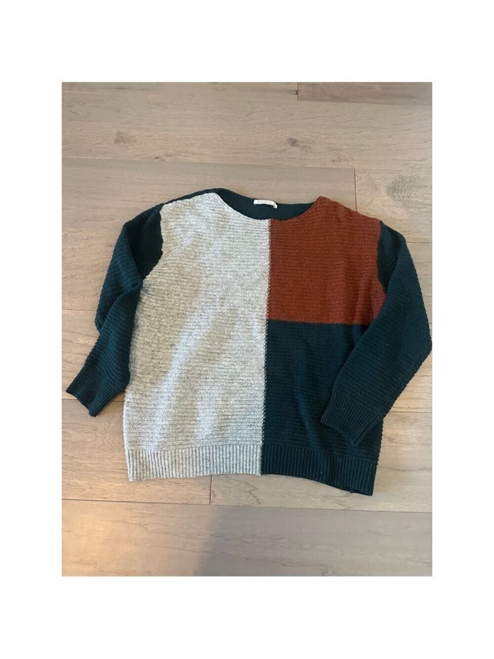 Staccato Crew Neck Sweater Large Green Grey